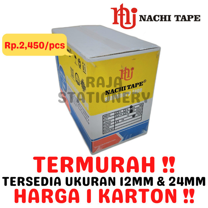 

HARGA DISC - NACHI STATIONERY TAPE 12mm 24mm SELOTIP SOLATIP ISOLASI NACHI [1 CTN]