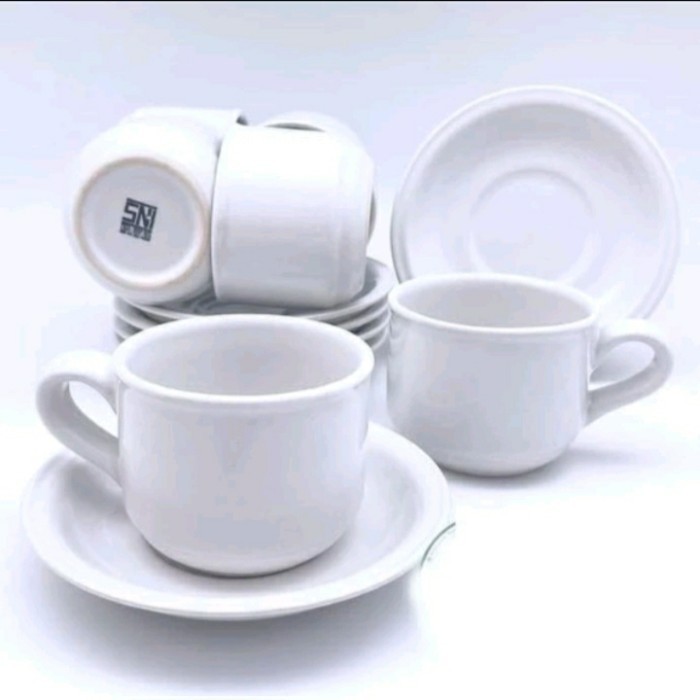 Cangkir Set / Cangkir Teh / Cangkir Kopi Warna Putih Nikura Set Isi 12 Pcs Gelas Set Husus Girimn