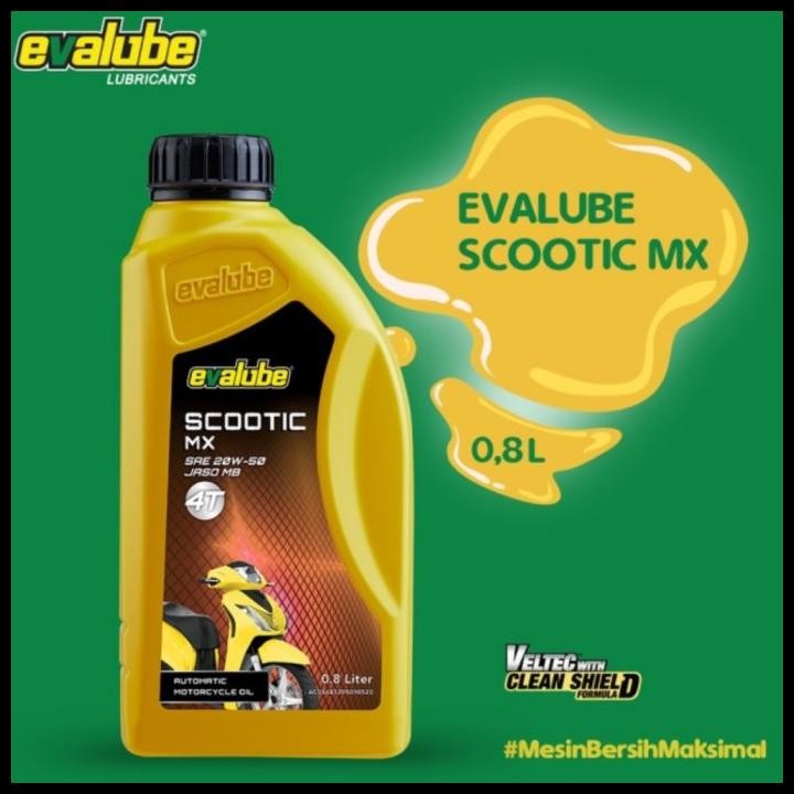 TERBARU OLI MOTOR MATIC EVALUBE 4T SCOOTIC MX 20W50/20W-50 JASO MB (0.8L/800ML 