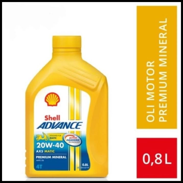 TERBARU OLI SHELL ADVANCE AX5/AX 5 MATIC SCOOTER 20W40/20W-40 JASO MB (0.8L) 