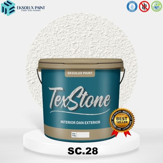 Cat Texture Dinding Kamprot White 25 Kg Pail TEXSTONE - Cat Tembok Tekstur Kamprot Putih PWM