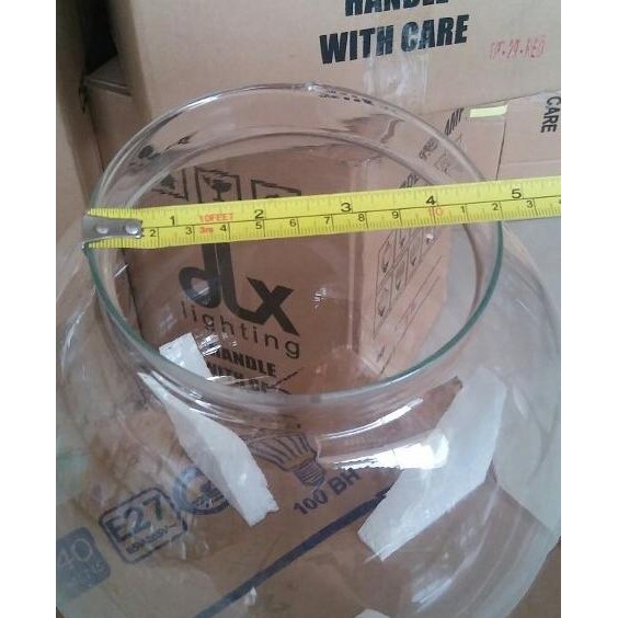 Hanya Kaca Lampu Taman Bulat Bening Diameter 22.5 Cm