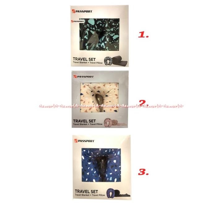 

Passport Travel Set Blanket Pillow Krem Bantal Dan Selimut Travelling