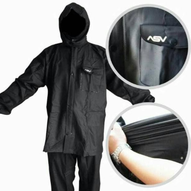 ASV JAS HUJAN DEWASA | BLACK | KARET GRADE A ORIGINAL