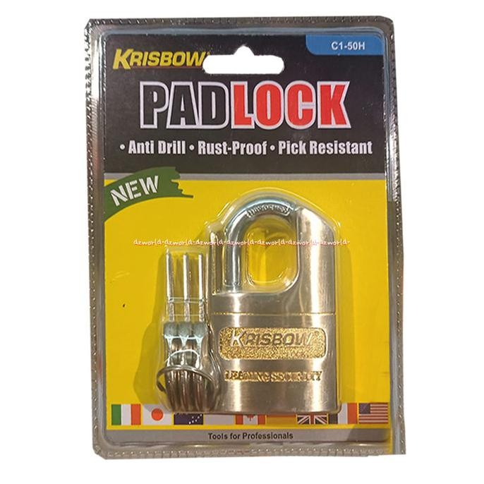 

Krisbow Padlock C1-50H Gembok Kuning Anti Drill Anti Karat 3 Kunci