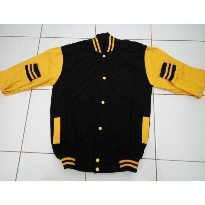 Grosir Jaket Baseball Varsity Hitam Kuning