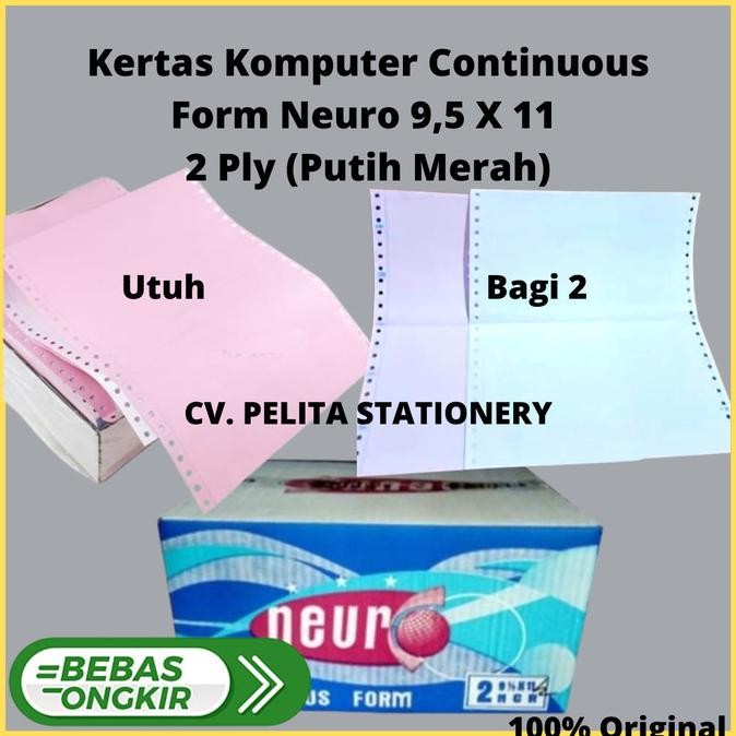 

Kertas Neuro Continuous Form 9 1/2 X 11 2 Ply (K2) Full Paper NCR
