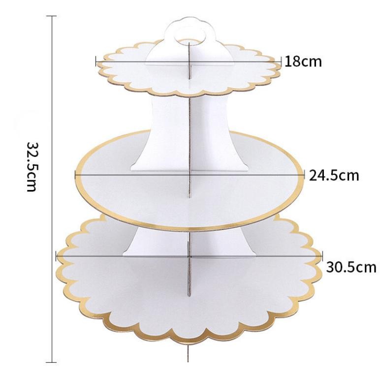 Tatakan Kue Ulang Tahun 3 Tingkat Motif Karakter / Cupcake Stand 3 Susun / Tier Cake Stand
