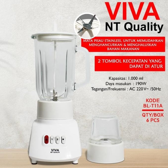 Murah Viva National Blender Bl-T11A / Bl T11A / Blt11A (Kaca / 1 Liter)
