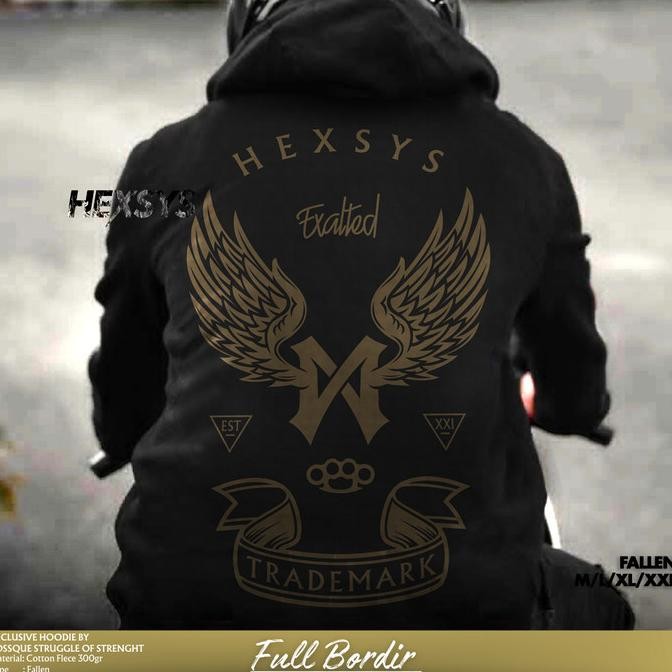 Promo Jaket Hoodie Bossque X Hexsys Fallen Original Bordir Sweater
