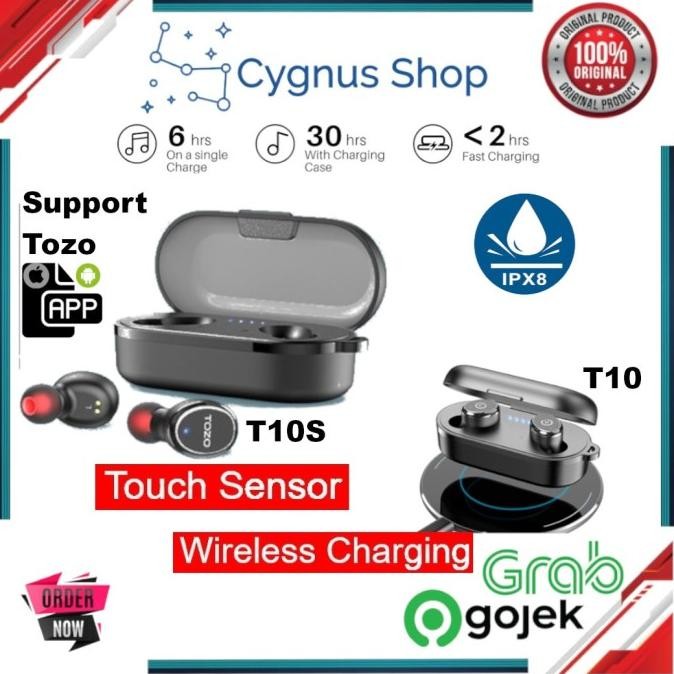 Tozo T10 TWS Stereo Headset Wireless Earbuds Wireless Charging IPX8