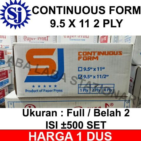 

KERTAS CONTINUOUS FORM 2 PLY 9.5 X 11 SJ PAPER PRINT A4 / RANGKAP