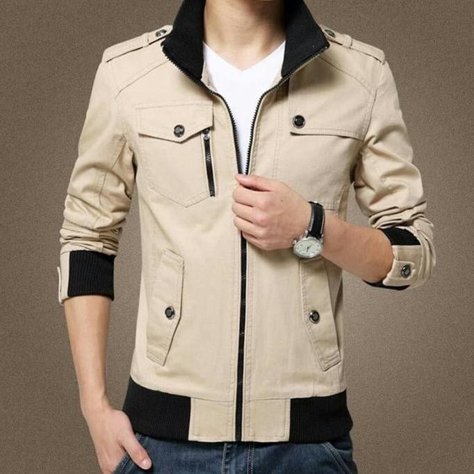 Sale Jaket Pria Terbaru Katun Drill Kualitas Premium - Hijau Army - Tni