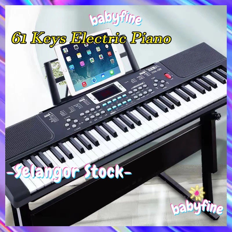 Keyboard Elektronik 61 Kunci Piano Elektronik Digital Belajar dengan Rak Piano Mainan Musik Anak |zZ