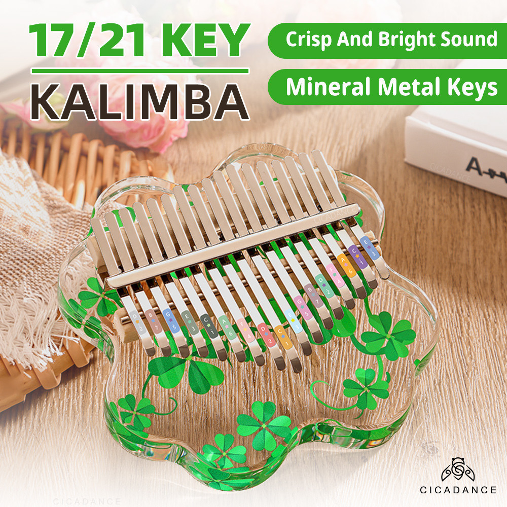 Kalimba Kristal 17 Tuts / 21 Tuts Kaca Akrilik Bening Transparan Piano Jempol Penampilan Cantik Nada