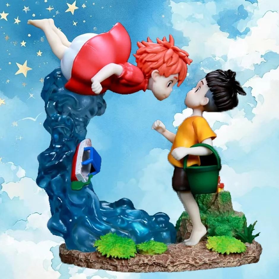 ponyo on the cliff figure ponyo sousky seagal figure pvc gk statue anime action figurine 15cm model 