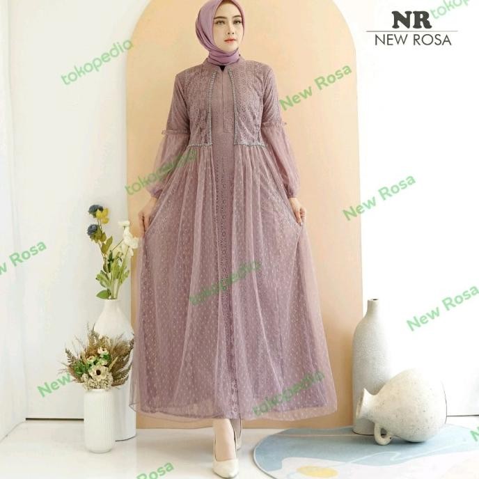 ADIBA DRESS SERIES BAHAN FULL BROKAT MALIKA
