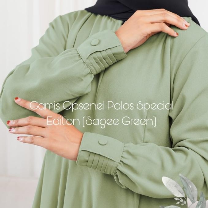 GAMIS SAGE GREEN POLOS WOLLYCREPE-GAMIS OPNESEL HERMOSA SAGE GREEN