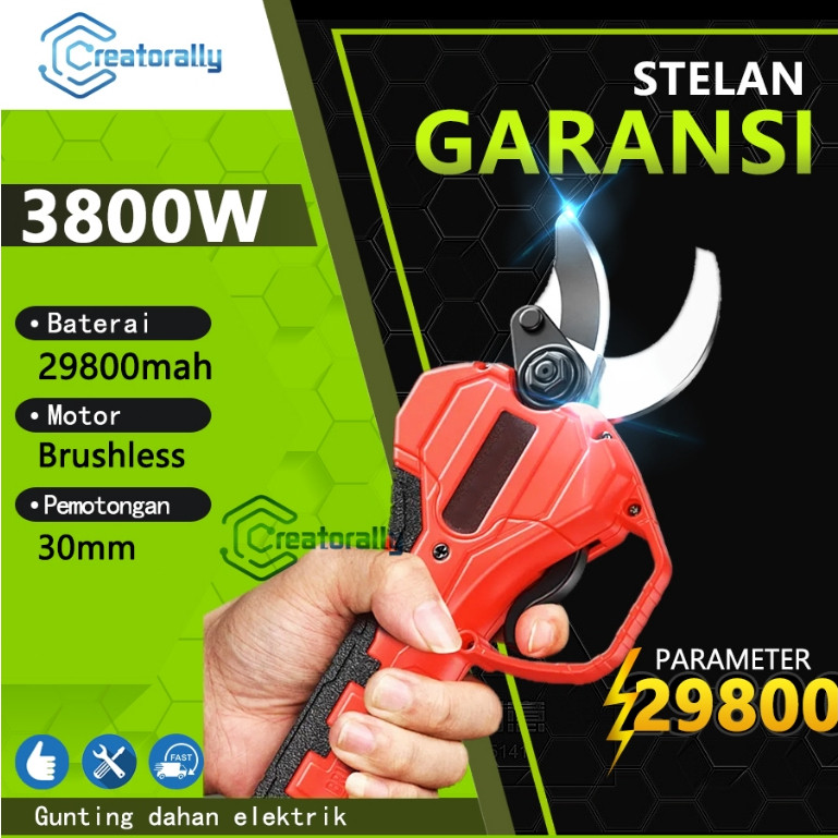 Creatorally Gunting Dahan Elektrik Cordless Brushless 3800W Gunting Dahan Dan Ranting Baterai