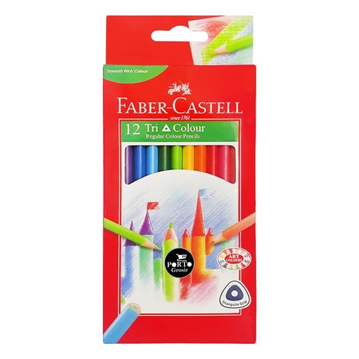 

RJ836 Pensil Warna Tri Colour 24 Faber Castell / Pensil Warna Segitiga Faber Castell SALE