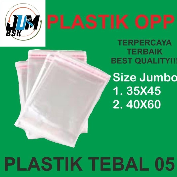 

OPP SIZE JUMBO TEBAL 05 UKURAN 0PP 35X45 - OPP 40X60 - PACKING TAS