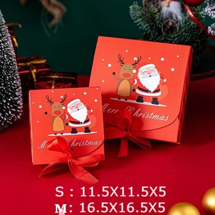 

10 Pcs Christmas Eve Gift Box uk 16,5 x 16,5 x 5 cm