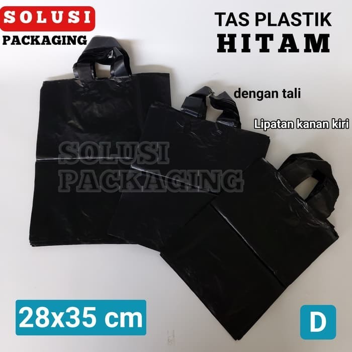 

PROMO ISI 100CS TAS PLASTIK HITAM 28x35CM TALI/TAS MALL KANTONG PLASTIK BAG TAS PRODUK
