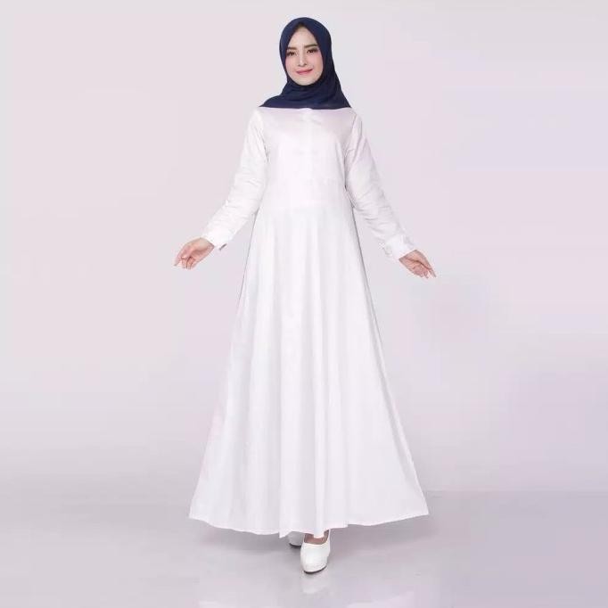 GAMIS KATUN JEPANG POLOS PUTIH ORIGINAL SERAGAM MUSLIM KIKY COLLECTION