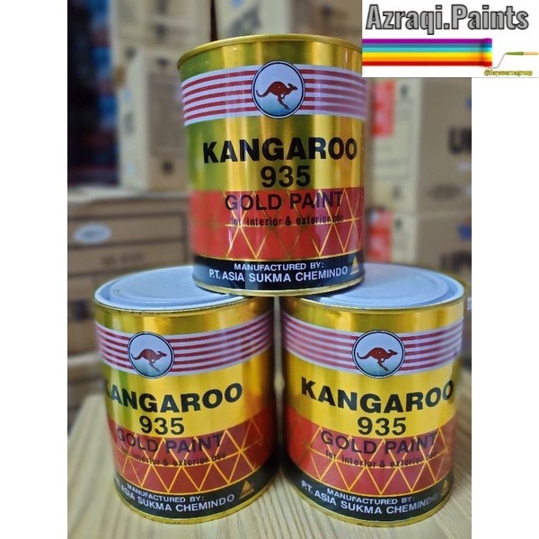 

TERBARU - CAT WARNA EMAS KANGAROO GOLD 935 ( 1 KG ) / CAT MINYAK BESI KANGAROO