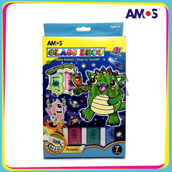 

TERMURAH - Mainan Anak AMOS Glass Deco Kemasan Monster (7 warna Glow in The Dark)