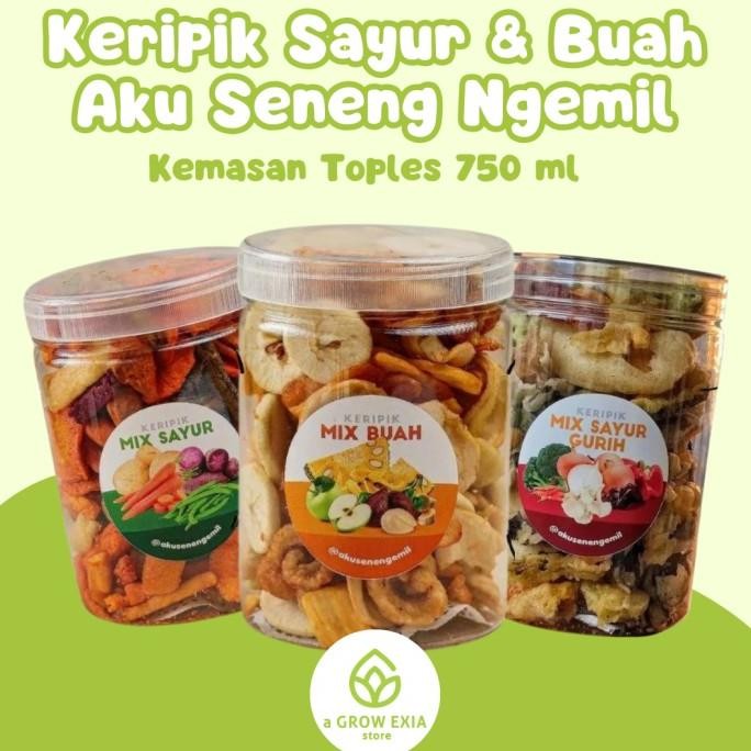 

Ready Keripik Sayur & Buah Aku Seneng Ngel Kemasan Toples 750 Ml Termasuk Ppn-