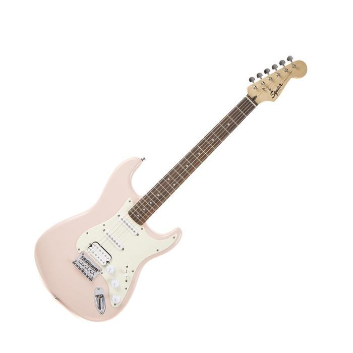 Squier Bullet Stratocaster Hardtail HSS, Laurel FB, Shell Pink,BMJ