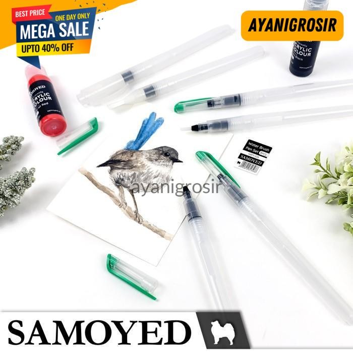 

PAKET HEMAT KUAS LUKIS CAT AIR / WATERCOLOUR / WATER BRUSH PEN SET SAMOYED WBPS-ED6 BY AYANI GROSIR !!