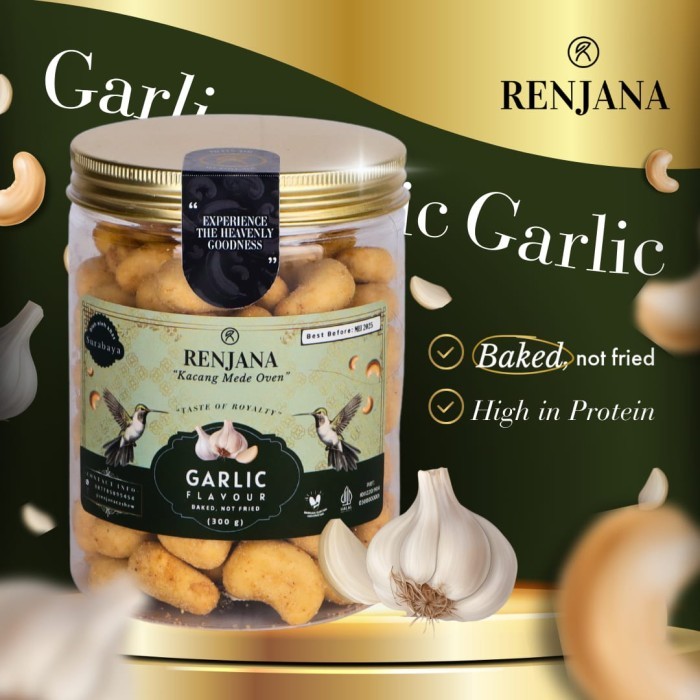 

SPECIAL RENJANA COATED CASHEW - KACANG MENTE METE MEDE ORIGINAL GARLIC