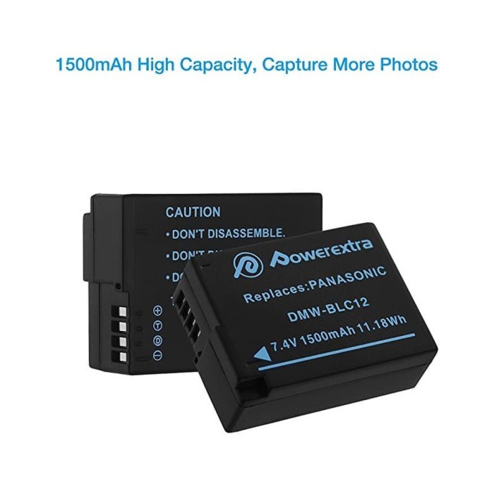 Powerextra Baterai Dmw-Blc12 For Panasonic Dmc-Fz200 Gh2 G5 G7