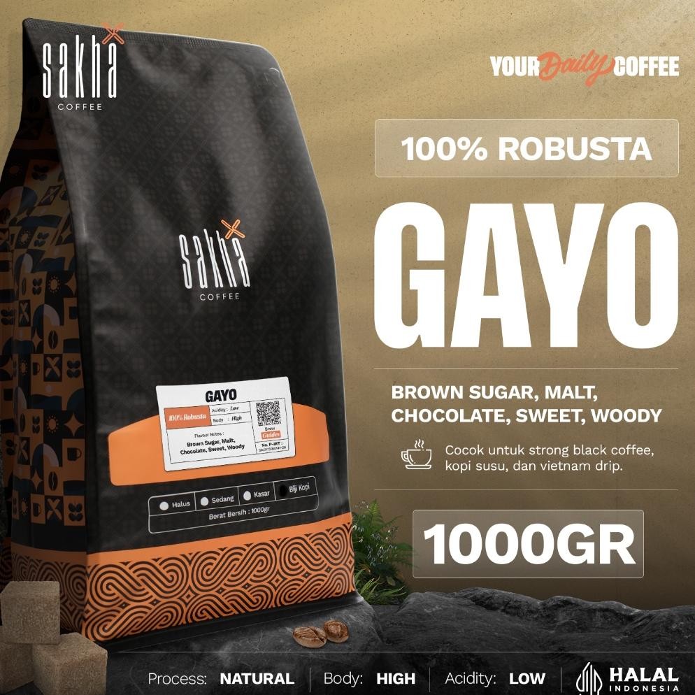

Ready Biji Kopi Bubuk Fine Robusta Gayo H Sumatra Espresso Coffee Roast Beans Single Origin Coffe 1Kg Termurah