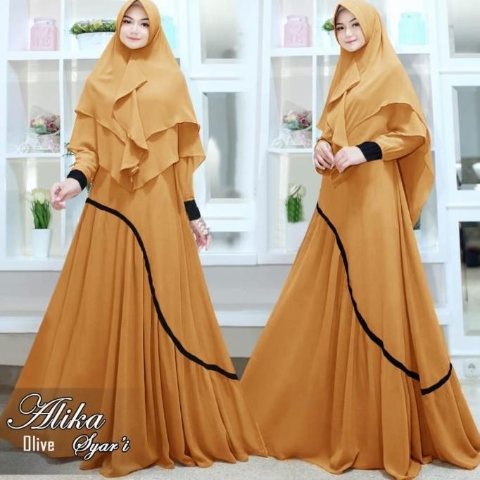Baru Alika Gamis Syari Jumbo Merek Original Asli
