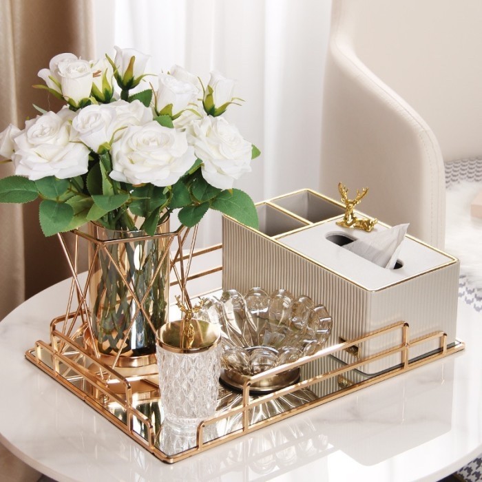 Arcee Tray Nampan Gold Tray Nordic Mirror Tray Gold