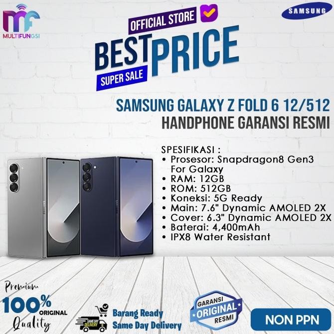 

(NEW) Samsung Galaxy Z Fold 6 12/512 Handphone Garansi Resmi