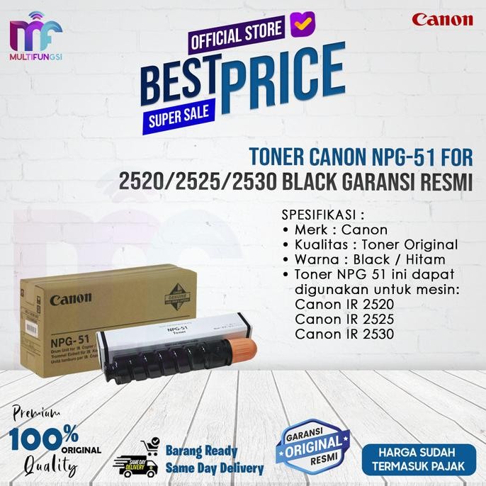 

Toner Canon NPG-51 For 2520/2525/2530 Black Garansi Resmi
