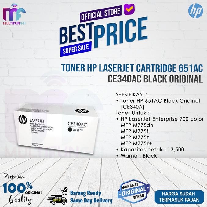 

Toner Hp Laserjet Cartridge 651ac CE340AC Black Original