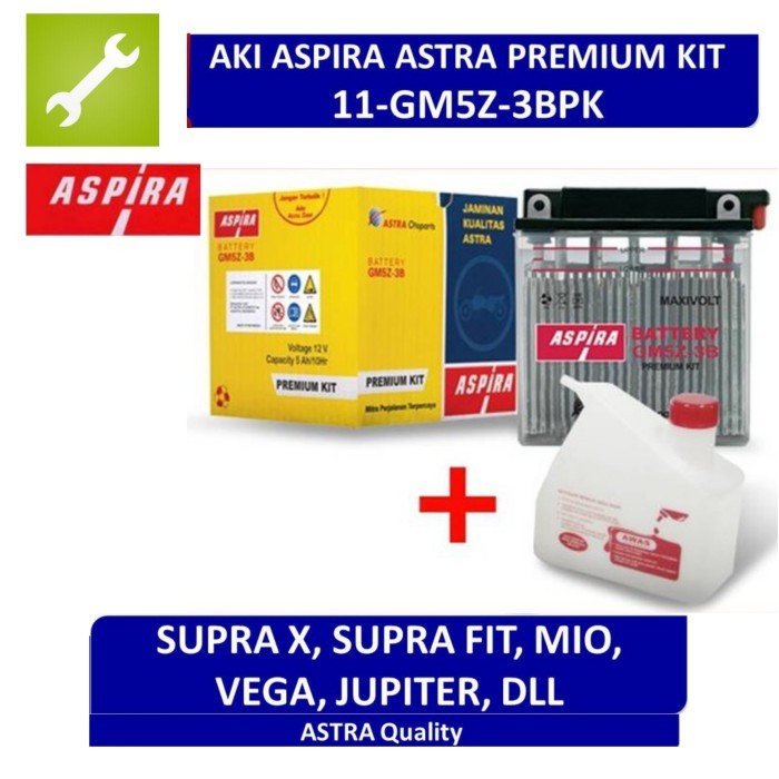 TERBARU - Accu / Aki ASPIRA GM5Z-3B
