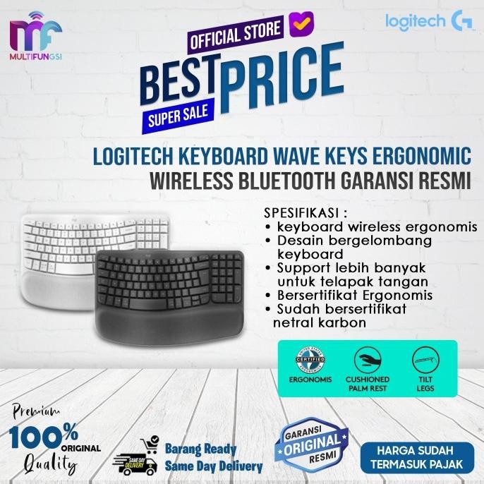 

Logitech Keyboard Wave Keys Ergonomic Wireless Bluetooth Garansi Resmi