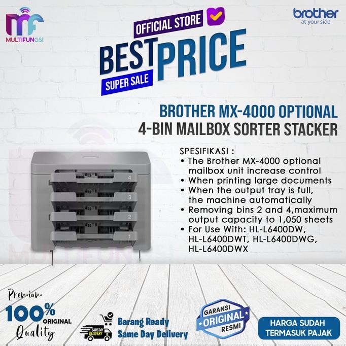 

Brother MX-4000 Optional 4-Bin Mailbox Sorter Stacker