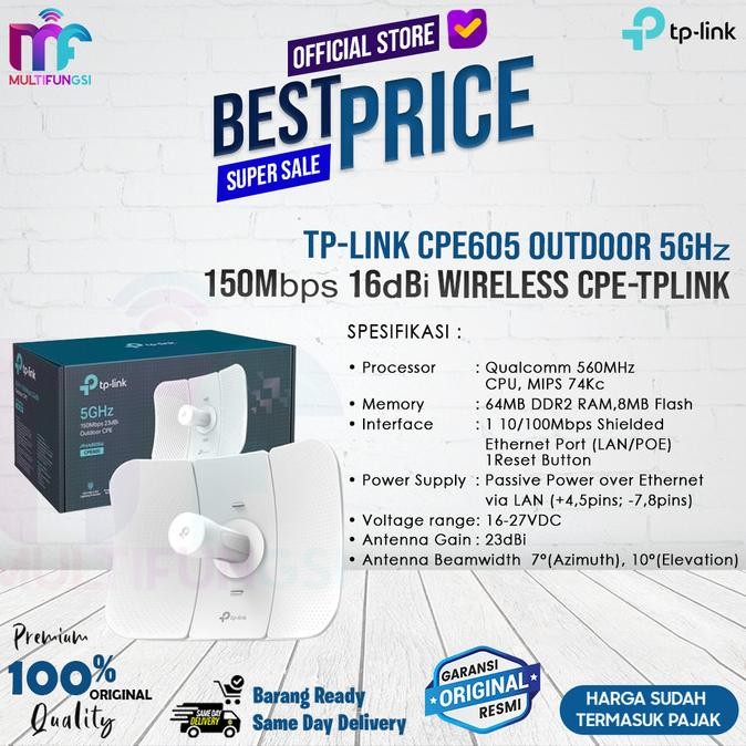 

TP-LINK CPE605 5GHz 150Mbps 23dBi Outdoor Router CPE Wireless TPLINK