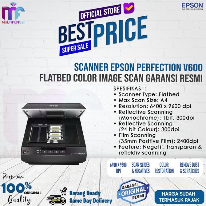 

Scanner Epson Perfection V600 - Flatbed Color Image Scan Garansi Resmi