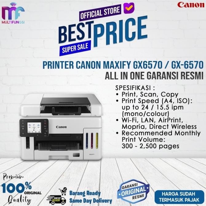 

Printer Canon Maxify GX6570/GX6070/GX7070 All In One Garansi Resmi