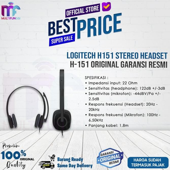 

Headset LOGITECH H-151 multiperangkat dengan in-line control H151