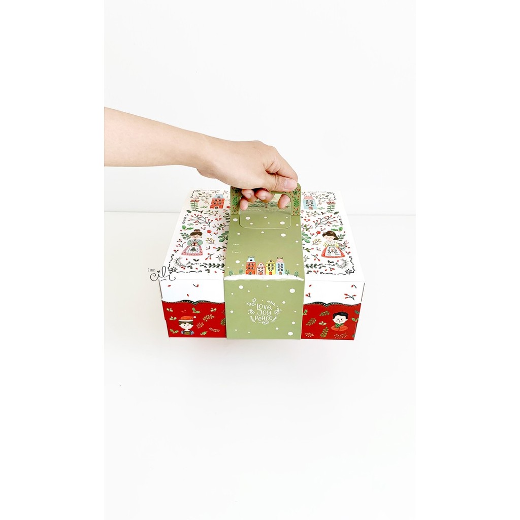 (BOX 20 x 20 x 8 cm NATAL) kotak kue kering bolu lapis toples natal christmas (10 pcs)