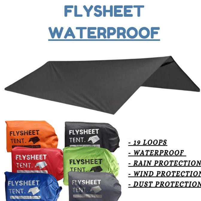 Flysheet 4X6M Bahan Tebal Anti Air Tutup Atap Pelindung Tenda Camping